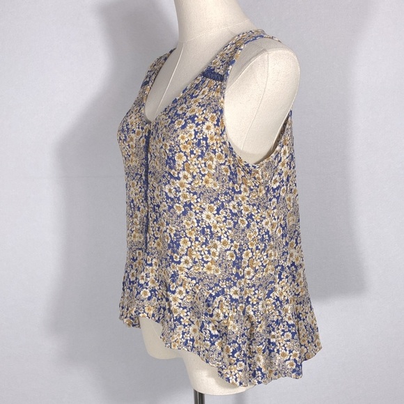 Patrons of Peace Floral Tank Top - Purple and Cream size Large - Picture 9 of 11